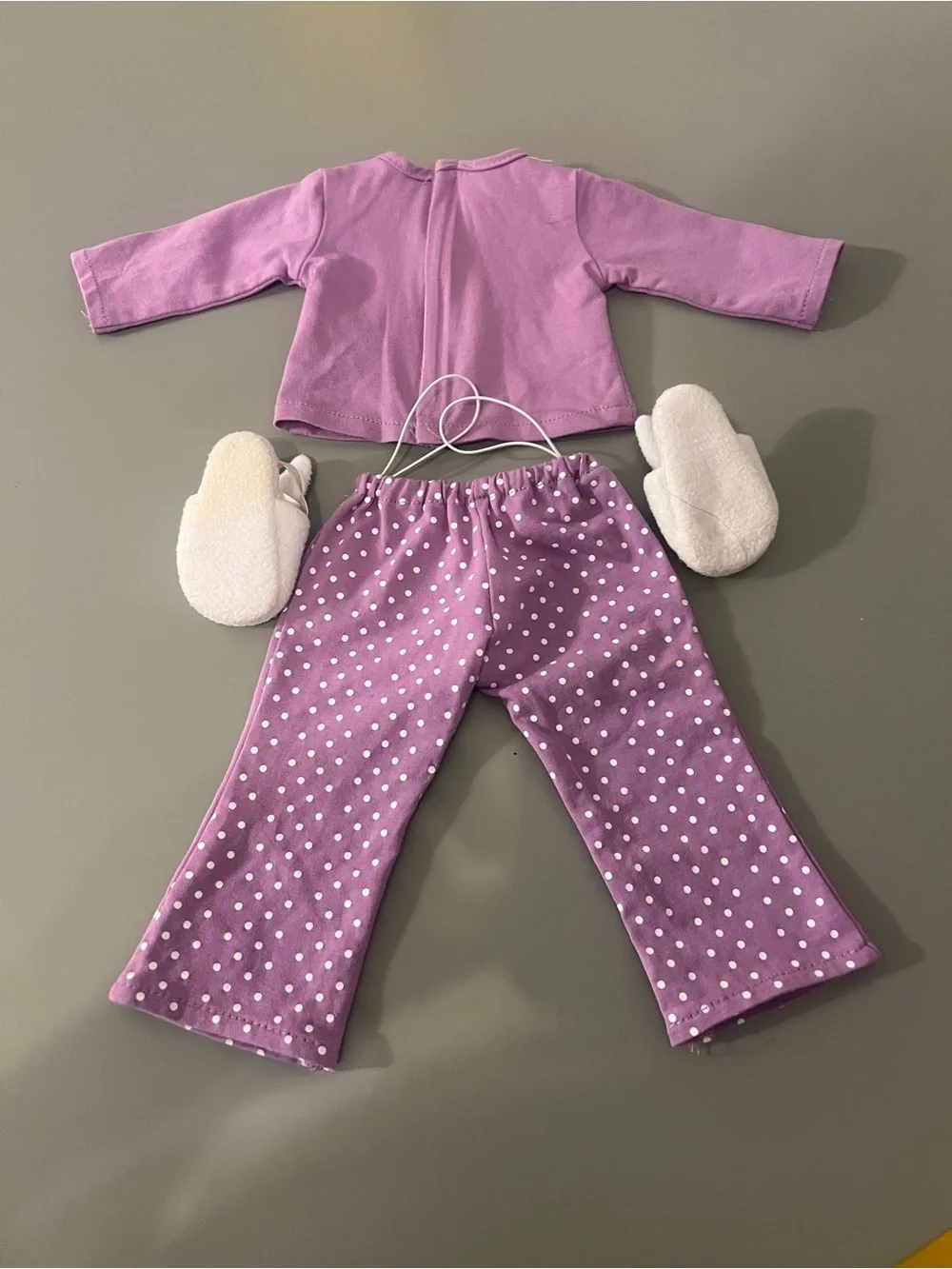 American Girl Heart & Star Footie Set in Cream, Orange, Purple, Pink